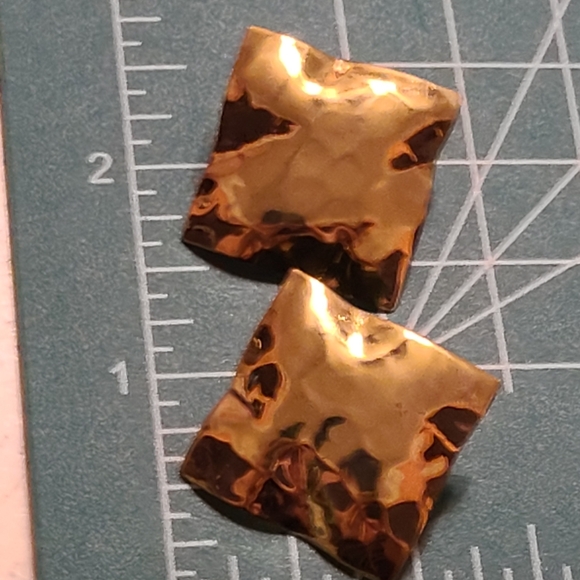 80's earrings Brass for sale - Picture 14 of 14